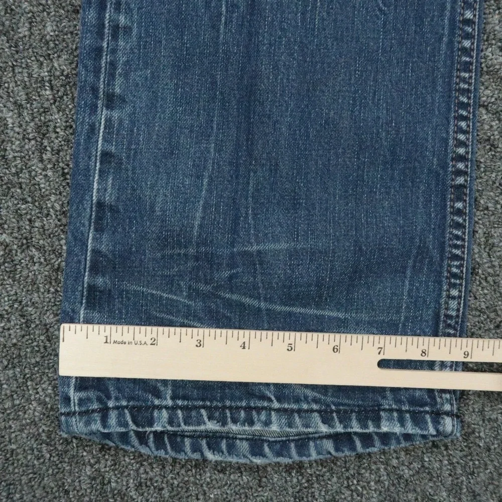 Diesel Jeans Mens 32x32 Blue New Fanker Slim Bootcut 5 Pocket Distressed *